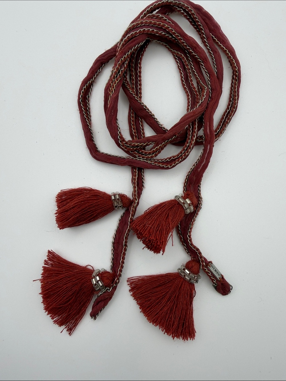 Chan Luu Burgundy Tassel Necklace